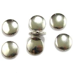 Metallized CCB Coin-shaped Bead, 20x5.5 mm, Hole: 1.5 mm,Silver -20 grams