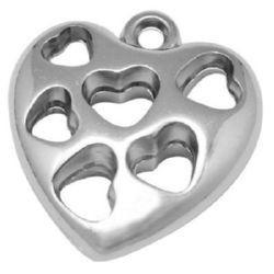 CCB Оpenwork Heart Pendant, 38x37x11 mm, Hole: 2 mm  -10 pieces