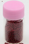 Mini solid glass beads for DIY decorations  0.6 -0.8 mm  color red dark -10 grams
