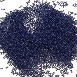 Small glass balls 0.6 -0.8 mm decorative solid elements, color dark blue - 10 grams