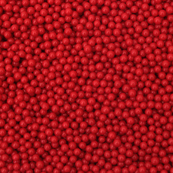 Glass Beads, 3~3.5 mm, Decorative, Opaque Painted, Red - 50 grams