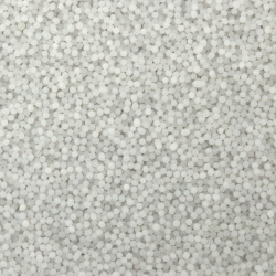 Glass Beads, 1.5~2 mm, Decorative, Opaque Matte, White - 50 grams