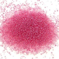 Mini round glass beads for decoration on hairpins, tiaras and other accessories, transparent 0.6-0.8 mm colorful - 10 grams