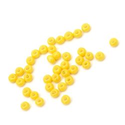 Glass beads, Czech type, 2 mm, dense dark yellow - 15 grams, ~2050 pieces