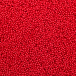 Czech Type Glass Seed Beads / 2 mm / Solid Raspberry Red Color - 15 grams ~ 2050 pieces