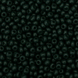 Τσέχικου τύπου γυάλινες χάντρες πάχους 2 mm σκούρο πράσινο -15 γραμμάρια ~ 2050 τεμάχια