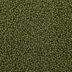 Γυάλινες χάντρες τύπου Τσεχικη 2 mm χρώμα ελιάς -15 γραμμάρια ~ 2050 τεμάχια
