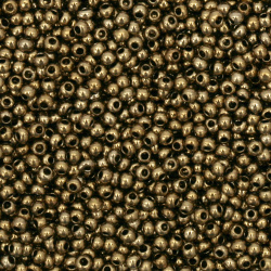  Γυάλινες χάντρες τύπου τσέχικη πάχους 2 mm σκούρο χρυσό -15 γραμμάρια ~ 2050 τεμάχια