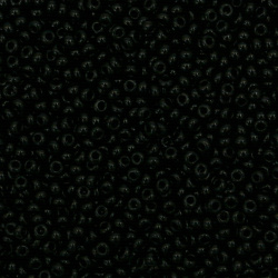 Γυάλινες χάντρες τύπου τσέχικη 2 mm μαύρο -15 γραμμάρια ~ 2050 τεμάχια
