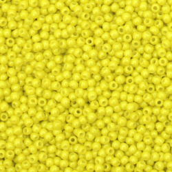  Γυάλινες χάντρες τύπου τσέχικη πάχους 2 mm κίτρινο -15 γραμμάρια ± 2050 τεμάχια