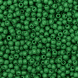 Γυάλινες χάντρες τύπου τσέχικη 2 mm ματ πράσινο -15 γραμμάρια ± 2050 τεμάχια
