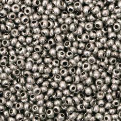Γυάλινες χάντρες τύπου Τσεχικη 2 mm ασημί -15 γραμμάρια ~ 2050 τεμάχια