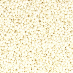 Margele de sticlă cehe 2 mm grosime perlă alb-murdar -15 grame ~ 2050 bucăți