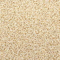 Czech Type Glass Seed Beads / 2 mm / Solid Ceylon Ivory Color - 15 grams ~ 2050 pieces