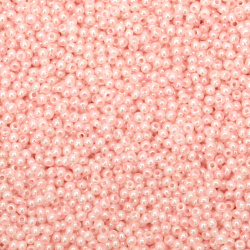 Γυάλινες χάντρες τύπου τσέχικη πάχους 2 mm μαργαριτάρι ανοιχτό ροζ -15 γραμμάρια ± 2050 τεμάχια