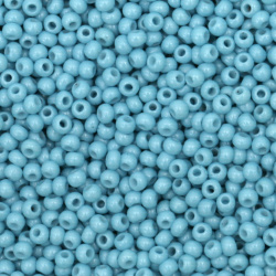 Τσέχικες γυάλινες χάντρες 2 mm opaque μπλε-πράσινο -15 γραμμάρια ~ 2050 τεμάχια