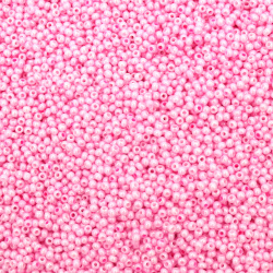 Mărgele de sticlă cehe 2 mm grosime roz lăptos -15 grame ~ 2050 bucăți