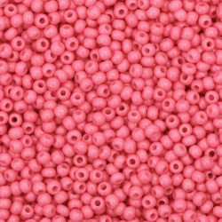  Γυάλινες χάντρες τύπου τσέχικη πάχους 2 mm ροζ καρπουζί -15 γραμμάρια ± 2050 τεμάχια