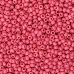 Γυάλινες χάντρες τύπου τσέχικη πάχους 2 mm, φωτεινό  ροζ -15 γραμμάρια ~ 2050 τεμάχια