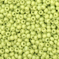 Γυάλινες χάντρες τύπου Τσεχικη 2 mm κιτρινοπράσινο -15 γραμμάρια ~2050 τεμάχια