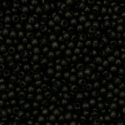 Мъниста стъклена тип чешка 2 мм плътна цвят черно-кафяв -15 грама ~ 2050 броя