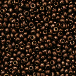 CZECH Glass Seed Beads, 2 mm, Solid Antique Bronze  -15 grams ~ 2050 pieces
