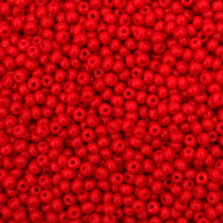 CZECH Type Glass Beads / 3 mm,  Hole: 1 mm / Opaque Red - 15 grams ~ 485 pieces