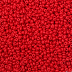 CZECH Type Glass Beads / 3 mm,  Hole: 1 mm / Opaque Red Satin - 15 grams ~ 485 pieces