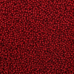 Margele de sticla tip ceh 2 mm culoare solida rosu granat -15 grame ~2050 bucati