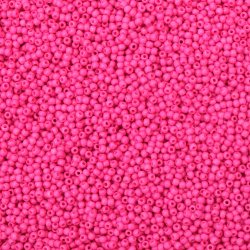 Czech Glass Beads, 2 mm, Opaque, Fuchsia - 15 grams (~2050 pieces)