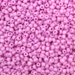 Mărgele de sticlă de tip ceh 3x2.8~3.2mm gaură 0.8~1.1mm solid violet roz pastel deschis -15 grame ~470 buc