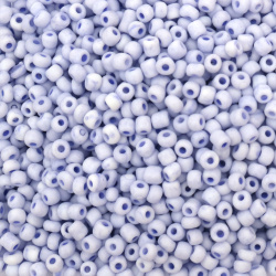 CZECH Type Glass Beads /  4x3.7~4.3mm, Hole: 1~1.25mm /  Opaque Frosted Light Pastel Blue- Purple - 15 grams ~ 193 pieces