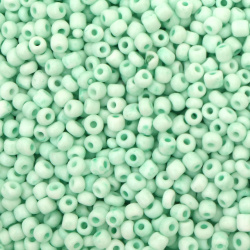 CZECH Type Glass Beads /  4x3.7~4.3mm, Hole: 1~1.25mm /  Opaque Frosted Light Pastel Aquamarine - 15 grams ~ 193 pieces