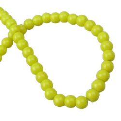 Opaque glass round beads strands 4 mm  yellow - 80 cm ~ 240 pieces