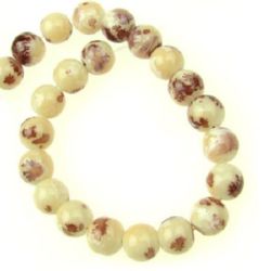Glass round beads strands for jewelry making 8 mm hole 1 mm imitation gemstone  jasper ± 105 pieces