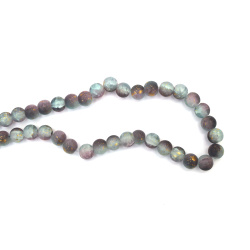 Χάντρες Γυάλινες Κρακελέ Ματ – Στρογγυλές 10 mm (περίπου 85 τεμ.) – Διάφανες σε Μωβ & Γκρι με Χρυσή Απόχρωση – Ιδανικές για Κοσμήματα & DIY Δημιουργίες