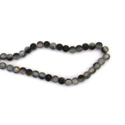 Matte Crackle Glass Beads 10 mm, White & Black with Gold Accent, Hole 1 mm, ~85 pcs – For Jewelry & Crafts