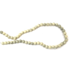 Γυάλινες Χάντρες Απομίμησης Μαρμάρου – 8 mm, Οπή 1 mm, Γαλακτερό Λευκό & Γκρι, Σειρά ~105 τεμ. – Ιδανικές για Κατασκευή Κοσμημάτων, Πλέξιμο με Χάντρες & Χειροτεχνικά Έργα