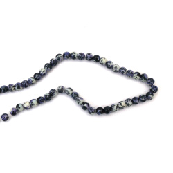 Glass Beads Sprayed – 8 mm, Hole 1 mm, Milky White, Purple and Black, Strand ~110 pcs – Ideal for Jewelry Making, Beading & Craft Projects