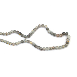 Painted Crackle Glass Beads 8 mm, White & Black with Gold Accent, Hole 1 mm, ~100 pcs – For Jewelry & Crafts