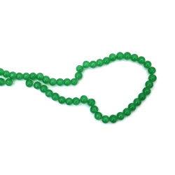 Glass Beads Imitation Jade – 8 mm, Hole 1 mm, Light Green, Strand ~105 pcs – Ideal for Jewelry Making, Beading & Craft Projects