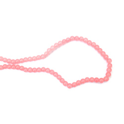 Κομψές γυάλινες χάντρες απομίμηση νεφρίτη 8 mm – σομόν, τρύπα 1 mm, κλωστή ~110 τεμ. – ιδανικές για απαλόχρωμα κοσμήματα και κομψές χειροποίητες δημιουργίες