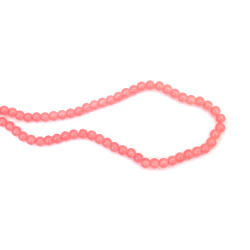 Elegant Imitation Jade Glass Beads 6 mm – Salmon Color, Hole 1 mm, Strand ~145 pcs – Perfect for Creating Romantic Jewelry