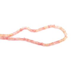 Painted Glass Cylinder Beads 6x12 mm – Pink, Hole 2 mm, Strand ~65 pcs – Perfect for Creating Stylish Jewelry