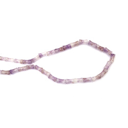 Mărgele cilindrice din sticlă pictată artistic 6x12 mm – mov, gaură 2 mm, șirag ~65 buc – perfecte pentru bijuterii moderne și designuri handmade stilate