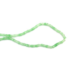 Artistic Painted Glass Cylinder Beads 6x12 mm – Green, Hole 2 mm, Strand ~65 pcs – Perfect for Creating Unique Jewelry & Creative Handmade Designs