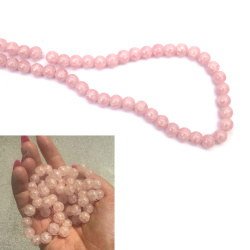 Μαγικές Φωτοχρωμικές Χάντρες από Κράκελ Γυαλί 10 mm – Απαλό Ροζ που γίνεται Ροδακινί στο φως του ήλιου, Τρύπα 1 mm, Σειρά ~85 χάντρες – Ιδανικές για δημιουργία κοσμημάτων με αλλαγή χρώματος