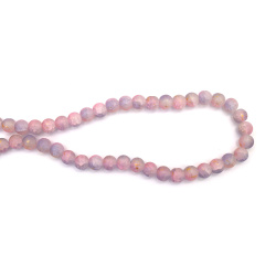 Ματ γυάλινες χάντρες κρακελέ 10 mm, ασορτί ροζ & μωβ με χρυσό χρώμα, τρύπα 1 mm, ~85 τεμ. – για κοσμήματα & χειροτεχνίες