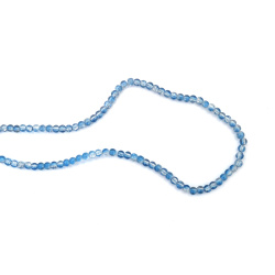 Beautiful Crackle Glass Beads 4 mm – Transparent White & Blue, Hole 1 mm, Strand ~215 pcs – Perfect for Creating Fresh Summer Jewelry & Delicate Handmade Designs