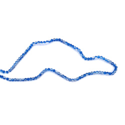 Crackle Glass Beads 4 mm – Transparent White & Dark Blue, Hole 1 mm, Strand ~200 pcs – Perfect for Creating Stylish Jewelry & Artistic Handmade Designs